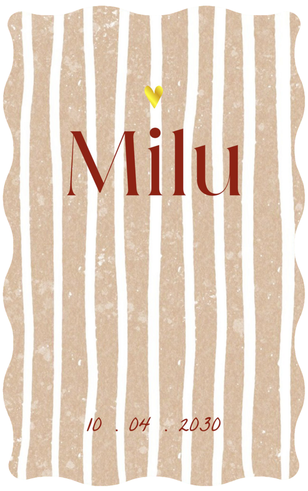 Geboortekaartje neutraal streepjes Milu