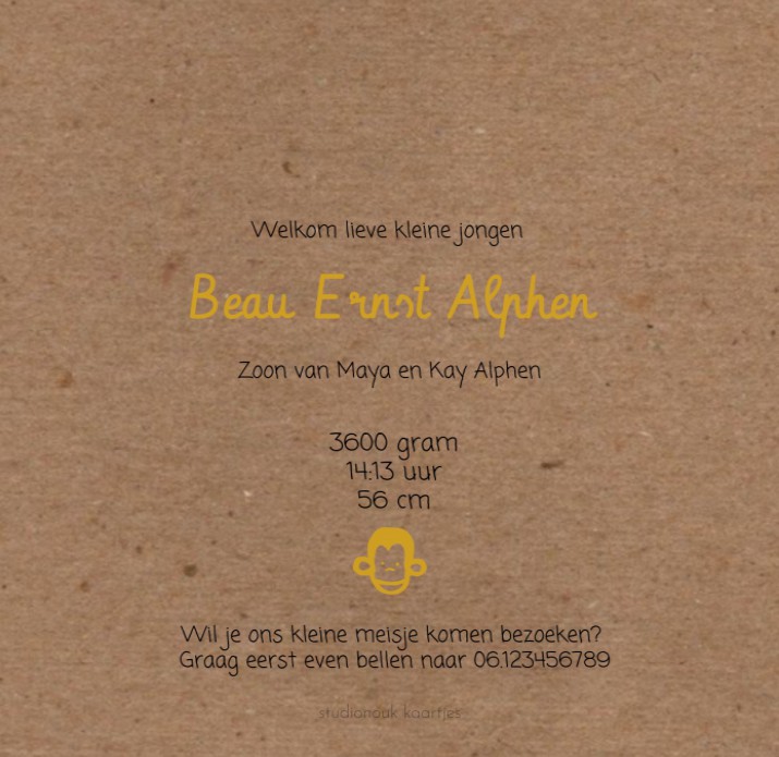 kaart achterzijde