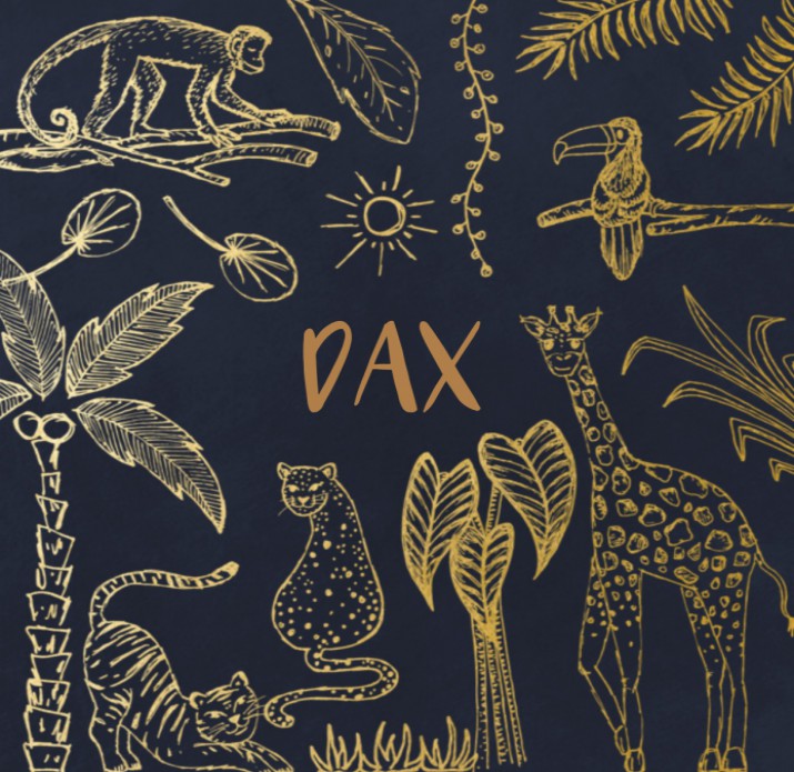 Geboortekaartje jungle goud-look - Dax