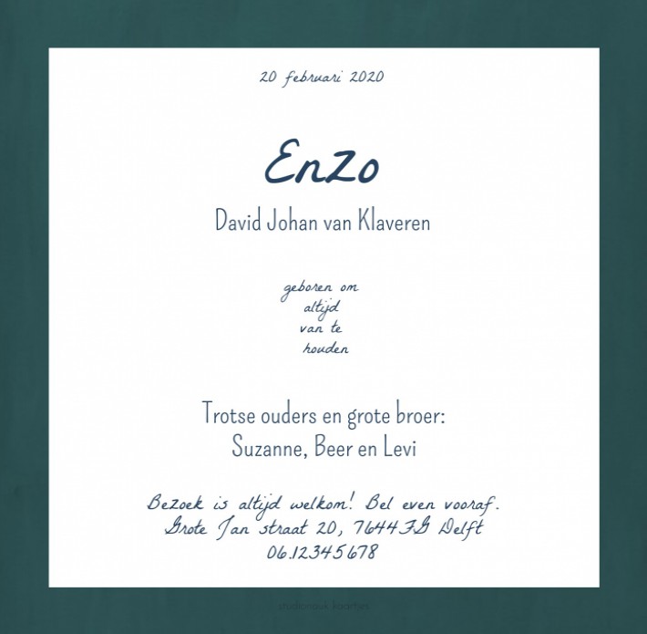 kaart achterzijde