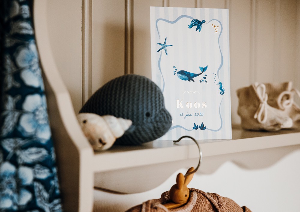 Grafisch geboortekaartje - Koos