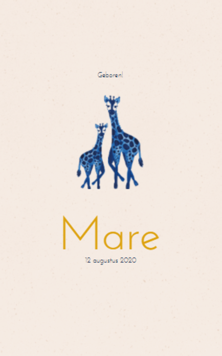 Mare - waterverf giraf zusje