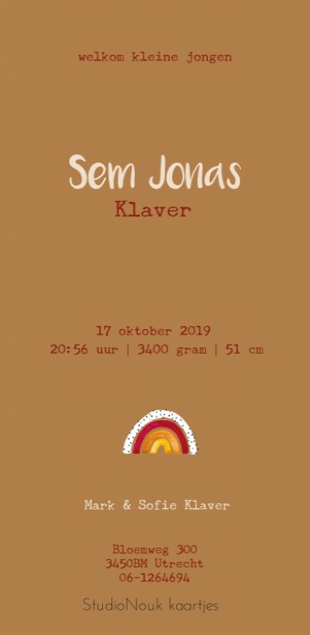 kaart achterzijde
