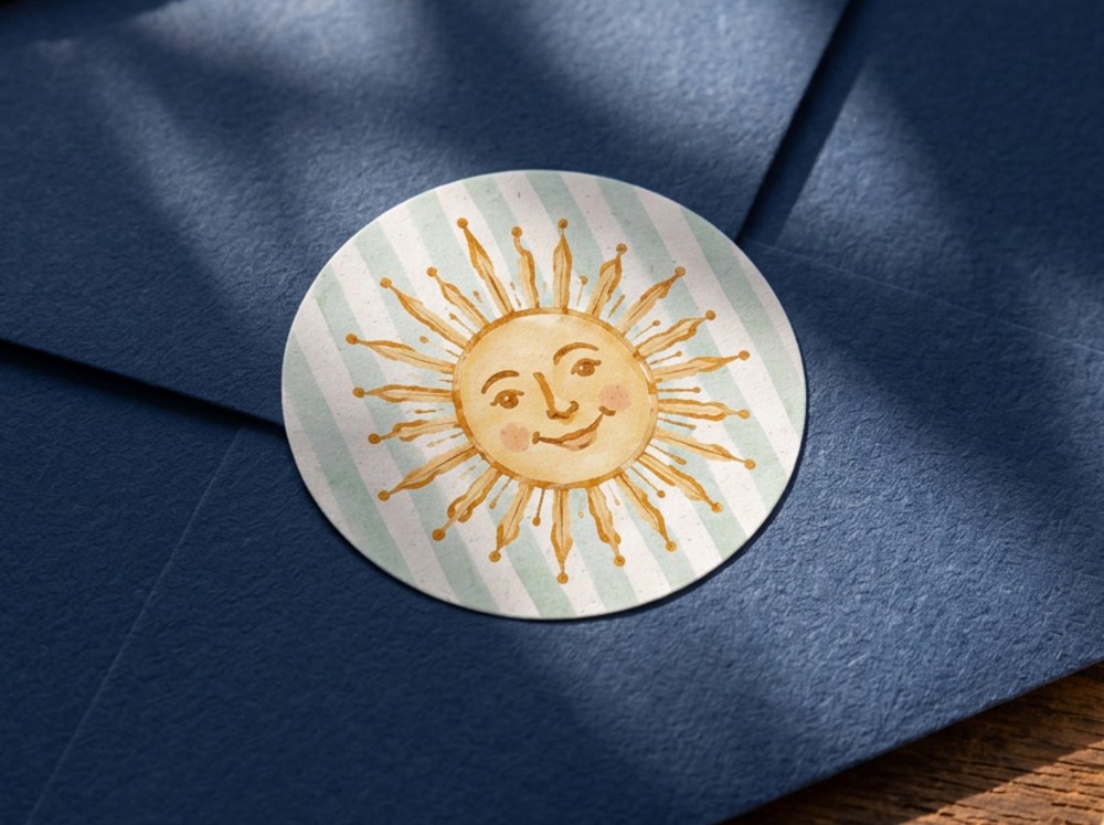 Bijpassende sluitzegel zon geboorte
