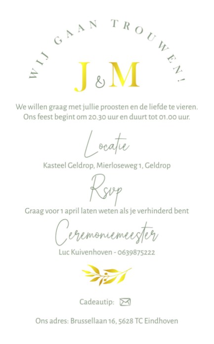 kaart achterzijde
