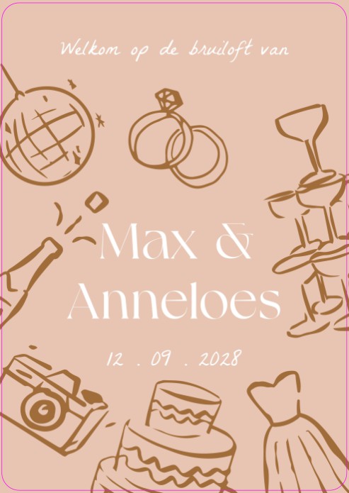 Weddingbord 50x70