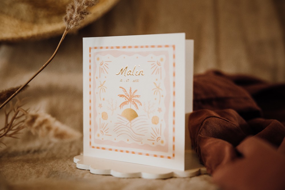 Zomers Strand Geboortekaartje - Malin