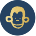 Sluitsticker aapje goud