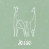 Geboortekaartje jongen one-line tekening giraffe Jesse